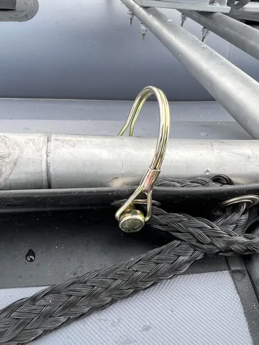 Locking pin and tie-down detail